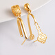 Yuyao safety buckle clip buckle 18k gold buckle accessories donut inlaid empty support thickened version pendant buckle melon seed buckle AU750 No. 6 thickened version - Chinese knot - 18k gold