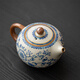 Xi Yuanji blue and white Ru Kiln Da Xi Shi teapot single tea pot single high-end household full flower gold enamel Kung Fu tea set (325ml) flowery beige Ru Kiln Da Xi Shi teapot