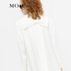 MO&Co. Back bow ribbon wide single button suit white black jacket top women Moanke original white S 160