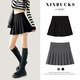XINBUCKS pleated skirt women's short skirt A-line skirt umbrella skirt spring and autumn high waist slimming summer JK uniform skirt winter college style black-regular style (anti-wrinkle suit fabric) M size 90-105Jin Jin equals 0.5 kg (waist circumference 70cm)