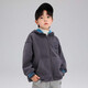 Zuoxi Boys' Polar Fleece Jacket Children's Autumn Clothing 2025 Autumn Style Warm Thick Top for Medium and Large Children Gray 130