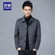 Luo Meng high-end men's woolen coat autumn and winter woolen short double-sided woolen coat thickened dad casual jacket black XL
