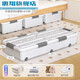 Huixiang under-bed storage box household flat pulley drawer-type clothes quilt plastic organizer under-bed box storage box one meter thick Yabai (60*40*19) two-way 4 pulleys