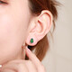 Heart Ginseng Jade Guaranteed Price 11.11 S925 Silver Inlaid Jade Gourd Earrings Women's Silver Inlaid Jade Earrings