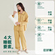 Anzhiban JuhaoSleep Couple Pajamas Spring and Autumn Ann Style Waxy Cotton Casual Loose College Style Ladies Home Clothes Set (Female) Maltose Yellow-Soft Anti-Wrinkle L