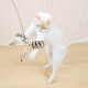 CLCEY Cat Toys Self-Entertainment Cat Sticks Log Cat Toys Long Rod Steel Wire Feather Belt Bell Pet Toys Cat Sticks Replacement Head Rotating Feathers 3