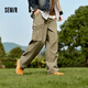Semir pants men's winter workwear style drawstring loose straight trousers elastic waist pants fashion camel 50100 M