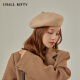 CHALLKITTY wool beret women's autumn and winter women's beret hat octagonal hat newsboy hat gift for girlfriend gift box [camel] light luxury fashion ck style