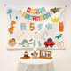 Pure tone baby happy first birthday background cloth cute cartoon children's party decoration ins internet celebrity background wall hanging cloth animation 2 years old width 1*height 0.7m collect and receive installation package