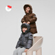 Nanny Goose Wind Wall Children's Down Jacket Baby Mid-Length Face Protector Thickened Jacket Warm Children's Clothing NG2664 Carbon Black 120
