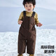 Warm winter outdoor three-proof suspender style down pants for boys and girls 2024 winter baby warm overalls light purple - pre-sale 8 days 90 cm