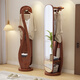 Baihua Peony solid wood full-length mirror coat rack home rotatable bedroom hanging clothes storage floor-standing multi-functional all-in-one dressing mirror walnut color