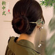 Flower Hairpin Ancient Style Women's High-end New Chinese Style Hairpin Versatile Tassel Hairpin Hanfu Back of the Head Hair Ornament 21# Double Lotus-Silver
