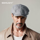 SOMUBAY hat men's spring and autumn beret middle-aged dad British retro progressive hat octagonal hat newsboy hat men's four-season hat gray one size fits 56-61CM