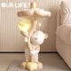Ole Household Violent Bear floor-standing ornaments simple living room coffee table sofa side table bedroom bedside table home decoration housewarming gift cream color violent bear side table total height 64CM