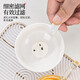Qixuanyuan Mutton Fat Jade White Porcelain Kung Fu Tea Set Home Living Room Ceramic Covered Bowl Tea Cup Handheld Kettle Drinking Tea Making Tools Yunchu Ting Window Covered Bowl Two-Cup 4-piece Set
