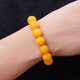 Royal copy, with national inspection certificate, natural raw mineral genuine beeswax bracelet for men and women, single circle chicken oil yellow old beeswax bracelet, 25 grams, bead diameter 14mm (unisex style) approx.