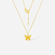 Saturday Blessing Butterfly Gold Necklace Women's Pendant Birthday Gift Price A0613726 Approximately 4.18g 40+5cm