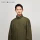 TOMMY HILFIGER Run away from the city, autumn and winter men's windproof and waterproof outdoor leisure sports stand collar jacket, military green RBN L (recommended 150-165Jin Jin equals 0.5kg)