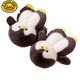G.duck new little penguin slippers girls home cotton slippers cute children parent-child shoes winter warm shoes all-inclusive non-slip black penguin nest shoes 37 size 36-