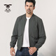 龙达飞春秋季新款青年男士休闲立领简约短款夹克外套潮D11150A1 黑色 M170