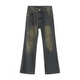 Digada American retro high street vibe style jeans men's spring and autumn high-end trousers straight and slightly flared pants men's trend CYXFS-N829 blue L