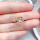 Pu Lian 925 sterling silver inlaid with natural citrine ring ring for women open ring topaz women's ring 1.5 carat ring silver jewelry