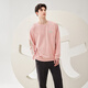 Fenton Couple's Pajamas Fan Chengcheng's Same Style Star's Same Style Round Neck Cotton Antibacterial Sweatshirt Style Homewear Set Same Style for Men and Women - Pink XL