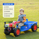 WORK BABY children's walking tractor electric toy car with seat and bucket dual drive baby car New Year's gift remote control version blue dual drive/lithium battery electric drive