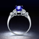 DidiZoo Imitation Sapphire Ring Tanzanite White Gold Ring Full Diamond Bow Sapphire Proposal Diamond Ring High-end Sapphire White Gold Opening Adjustable