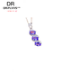 Tanzanite pendant s925 silver empty support oval 4*6 mm group inlaid multi-grain support pendant support 4*6 platinum plated