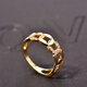 Mi Ling Korean 14K gold ring for women shiny wide face zircon copper coin ring ring for women birthday gift for women No. 15