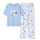 
Cat man pajamas for women Xinjiang cotton summer short-sleeved trousers large size 2025 new summer cotton casual home clothing WZ679 M