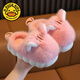 G.duck clouds thick soft bottom plush slippers winter children cartoon cute kitten parent-child indoor Baotou cotton slippers for women kitten khaki slippers 24-25