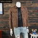 Nishihara Beauty Fashion Brand Fashion Multi-Pocket Lapel Leather Jacket Men's Jacket 2024 New European Slim Fit Versatile Leather Jacket Trendy Khaki L