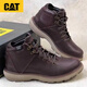 Chaussures pour hommes Carter Cat, bottes Martin à mi-hauteur, chaussures de travail, bottes de travail en cuir, chaussures à chute de vache, bottes courtes, noir cool des hommes - Taille de chaussures de sport, graisse du pied, veuillez prendre un recrue 41