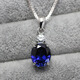Fat Donglai's same style Tanzanite sapphire oval egg-shaped pendant necklace for women Korean fashion white gold (8X10mm) without chain