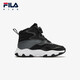 Fila Fila children's cotton boots 2024 winter non-slip plus velvet warm outdoor cotton boots for boys and girls, black/shadow black gray-BD size 31, inner length 19.5cm