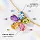 IL&CO Youke Hecai Flower 18K gold natural tourmaline pendant peridot flower necklace female birthday gift five-color gem pendant* with silver chain gift box