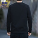 ROMON sweatshirt men's autumn and winter long-sleeved pullover T-shirt casual top comfortable jacket bottoming shirt 8170 black 2XL