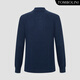 Dongbolini Men's New Autumn and Winter Relaxed Polo Style Wool Sweater Lapel Solid Color Sweater Twilight Blue One Size 52