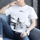 Wei Jie laden kurzärmeliges T-Shirt für Männer 2024 Neues halbärztes T-Shirt Lose Trendy Summer Herren Z829 GRAY L [Vorgeschlagen 115-128 Jin [Jin ist 0,5 kg]]