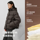 Ai Lai Chen Turin same style women's down jacket 2025 puff short hooded drawstring warm winter coat chocolate S