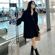 GARNUO black small suit jacket women's two-piece suit 2026 spring and autumn new high-end small loose casual suit black suit XL 131-150Jin Jin equals 0.5 kg