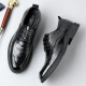 Cartelo Britische handkennzeichnende Layer-Layer Cowhide Herrenschuhe Business Casual Herren Lederschuhe Farbe Hochzeitsschuhe 9735 Schwarz 39