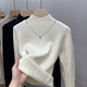 Yu Zhaolin half turtleneck all-in-one velvet bottoming shirt for women in autumn and winter, stylish and warm inner layer with velvet thickened sweater and sweater top
