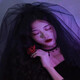 Mays Will retro Halloween black veil mesh organza goth dark party cos writing photo birthday gift lover black double layer nude gauze 40-50 hairpin style