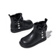 Red Dragonfly Children's Shoes Girls 2025 Winter Children's Two Cotton Shoes Short Boots Girls Warm Leather Boots Q54BM052 Black 29