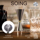SOING brand gold ring stainless steel wine measure ounce cup cocktail bar with scale cocktail measuring cup SOING measuring cup silver 3045ml