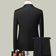 ROMON suit men's three-piece business slim formal suit groomsmen suit groom suit professional suit black XL